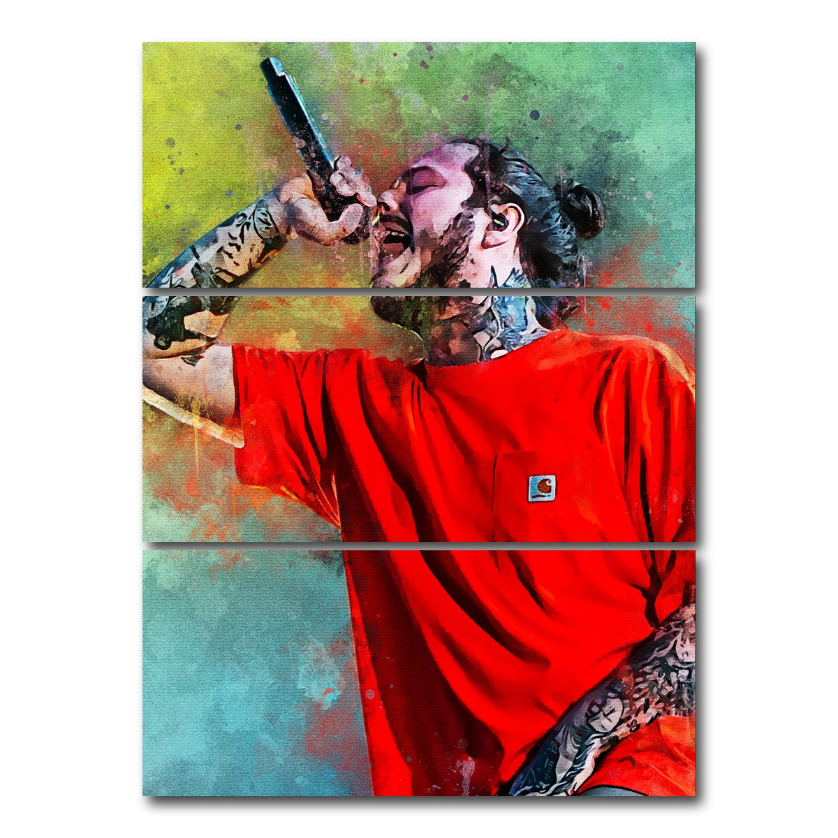 AUTO-MOCKUP WHITE | Post malone Abstract | 3 Piece | Gallery Wrap Canvas | group=8x18_stacked