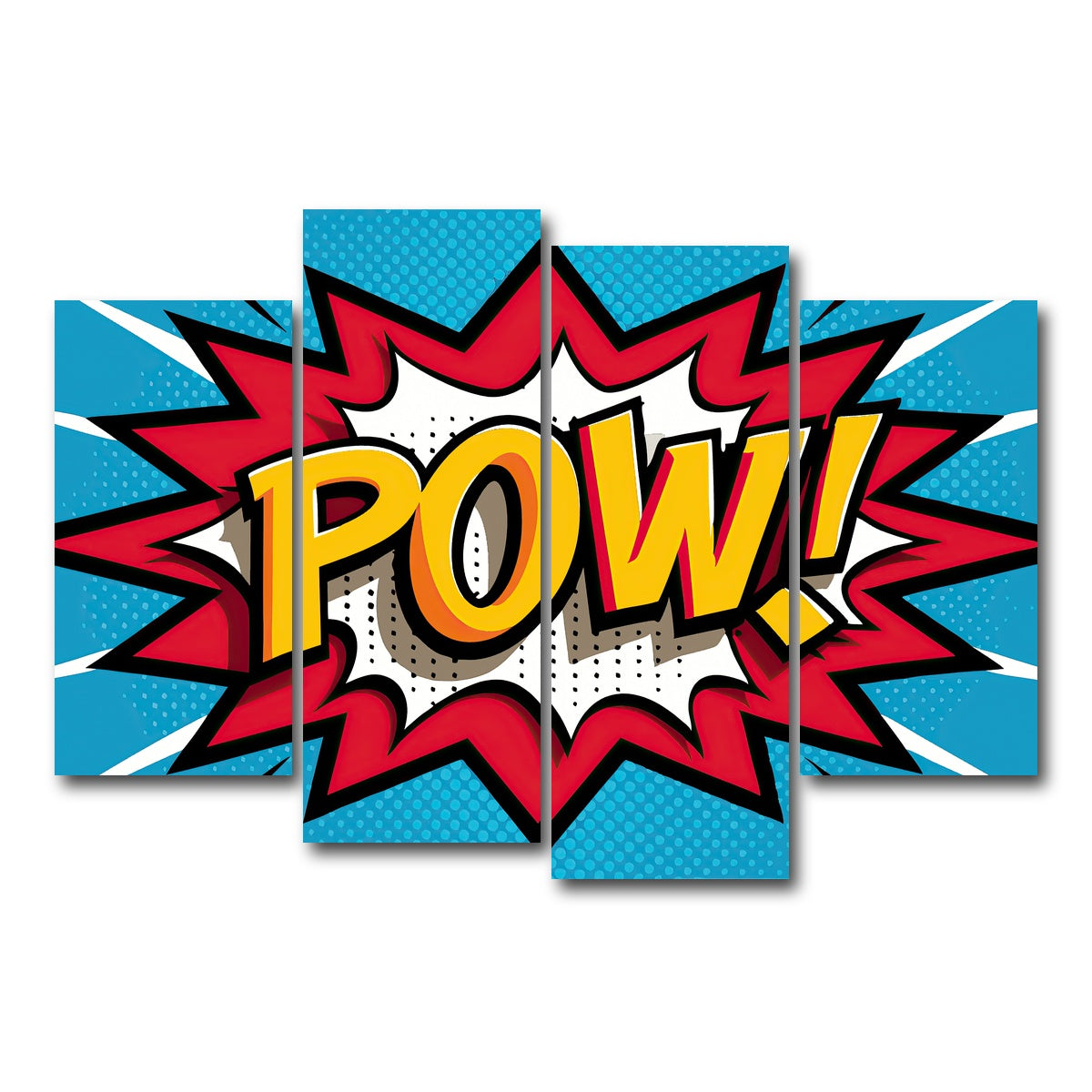 AUTO-MOCKUP WHITE | Pow Comic | 4 Piece | Gallery Wrap Canvas | group=4_short