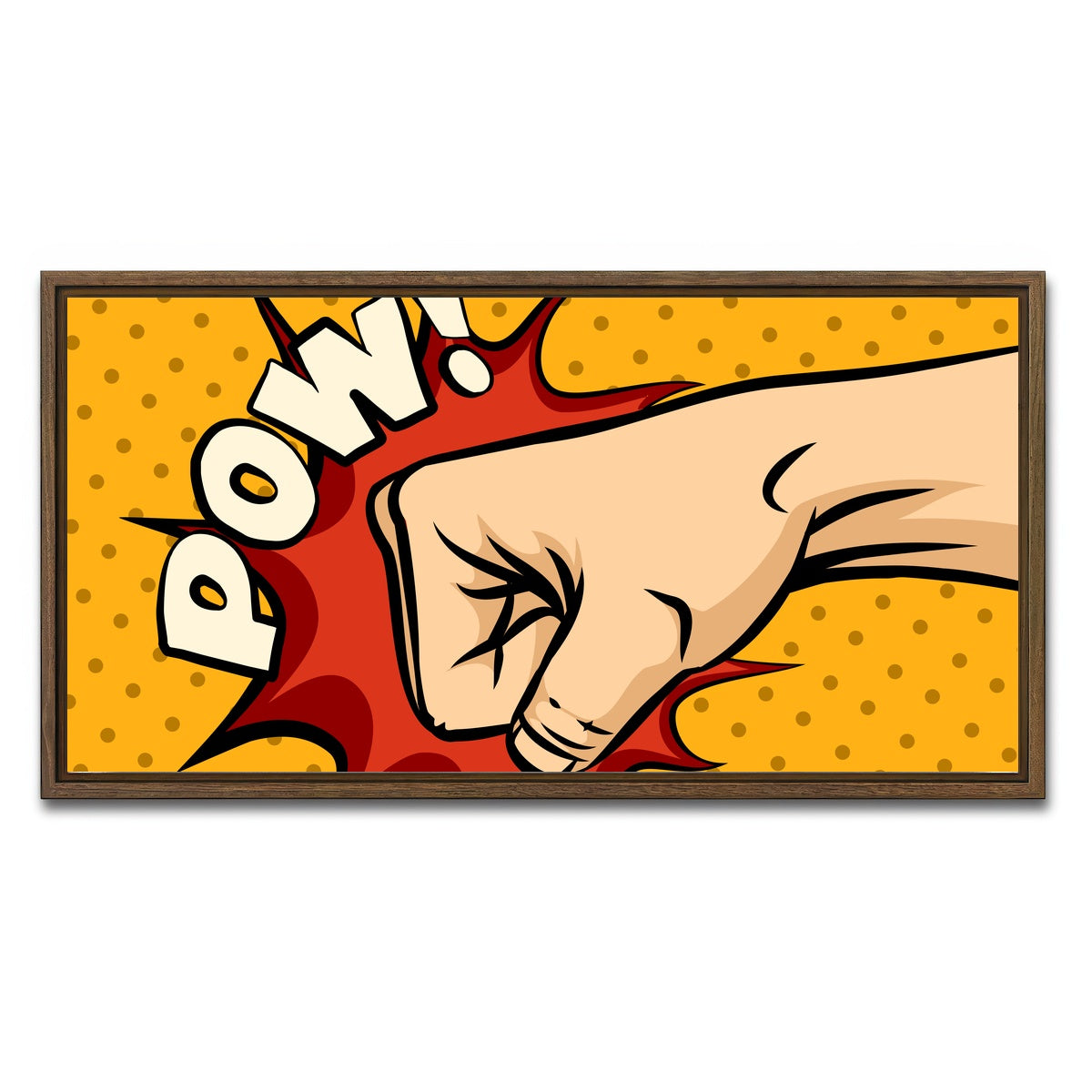 AUTO-MOCKUP WHITE | Pow | 1 Piece | Walnut Framed Canvas | group=2x1