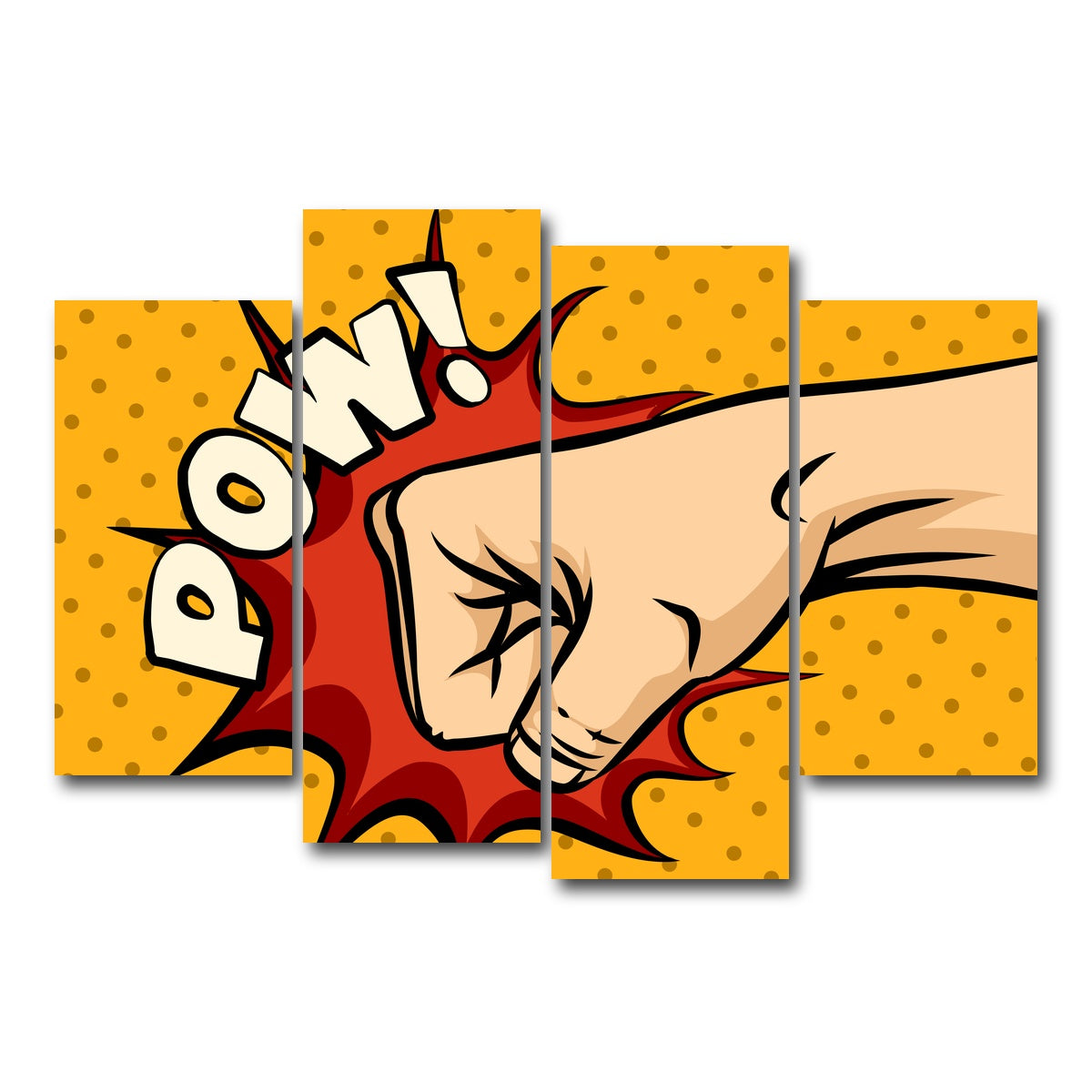 AUTO-MOCKUP WHITE | Pow | 4 Piece | Gallery Wrap Canvas | group=4_short