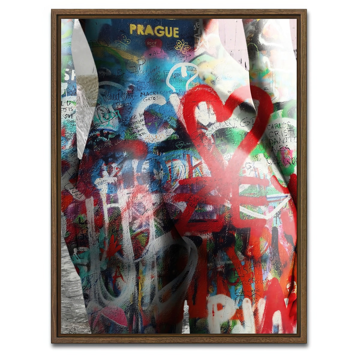 AUTO-MOCKUP WHITE | Prague Heart | 1 Piece | Walnut Framed Canvas | group=3x4