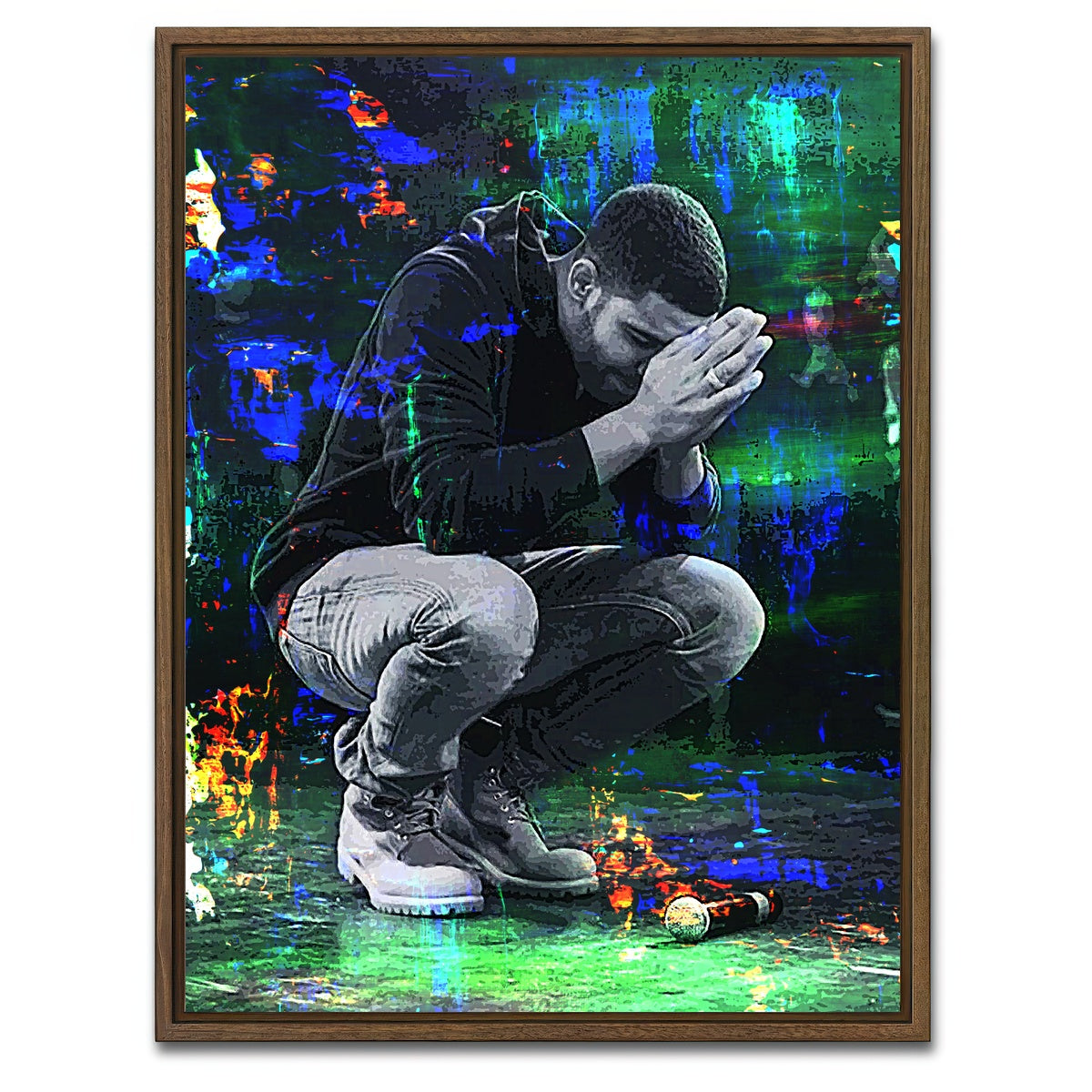 AUTO-MOCKUP WHITE | Praying Drake | 1 Piece | Walnut Framed Canvas | group=3x4