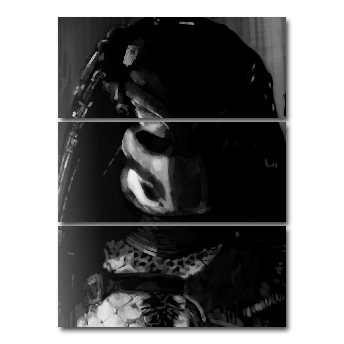 AUTO-MOCKUP WHITE | Predator Noir | 3 Piece | Gallery Wrap Canvas | group=8x18_stacked