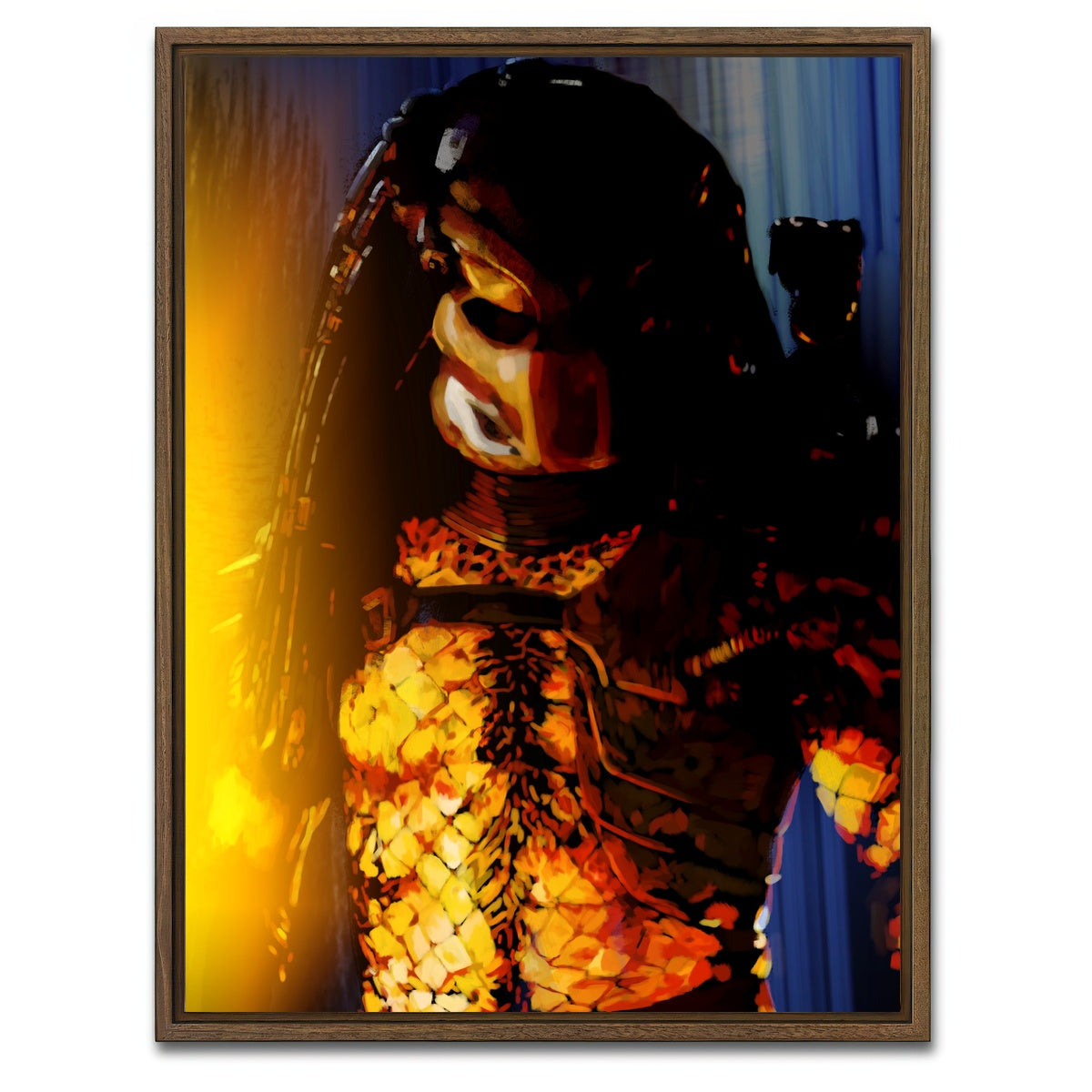 AUTO-MOCKUP WHITE | Predator in Blue | 1 Piece | Walnut Framed Canvas | group=3x4