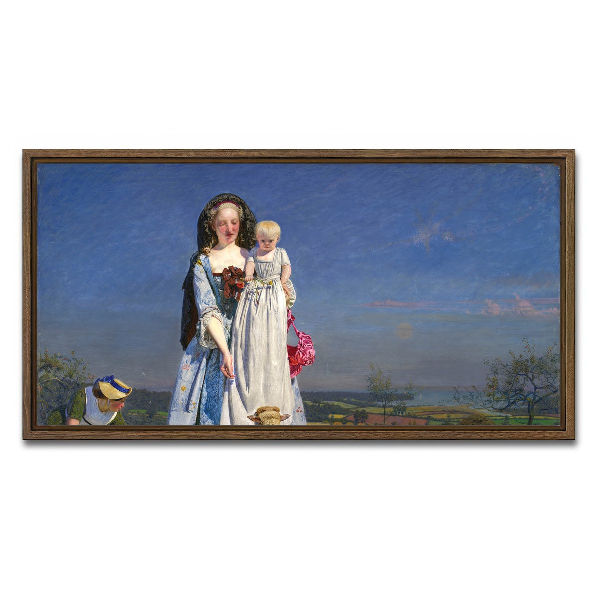 AUTO-MOCKUP WHITE | Pretty Baa-Lambs | 1 Piece | Walnut Framed Canvas | group=2x1