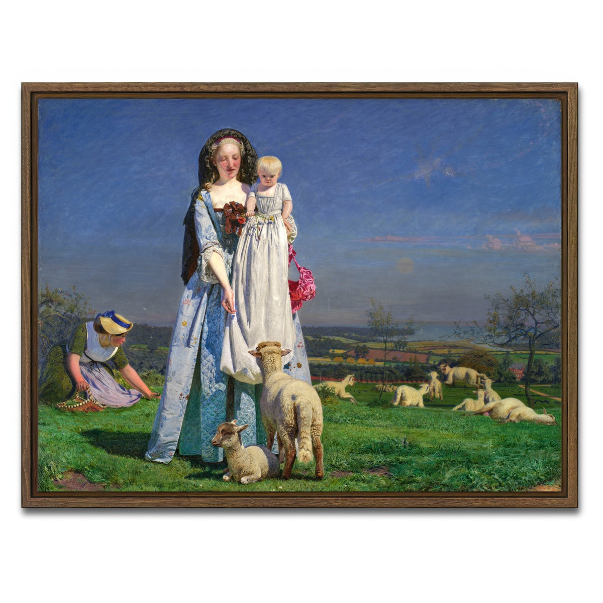 AUTO-MOCKUP WHITE | Pretty Baa-Lambs | 1 Piece | Walnut Framed Canvas | group=4x3