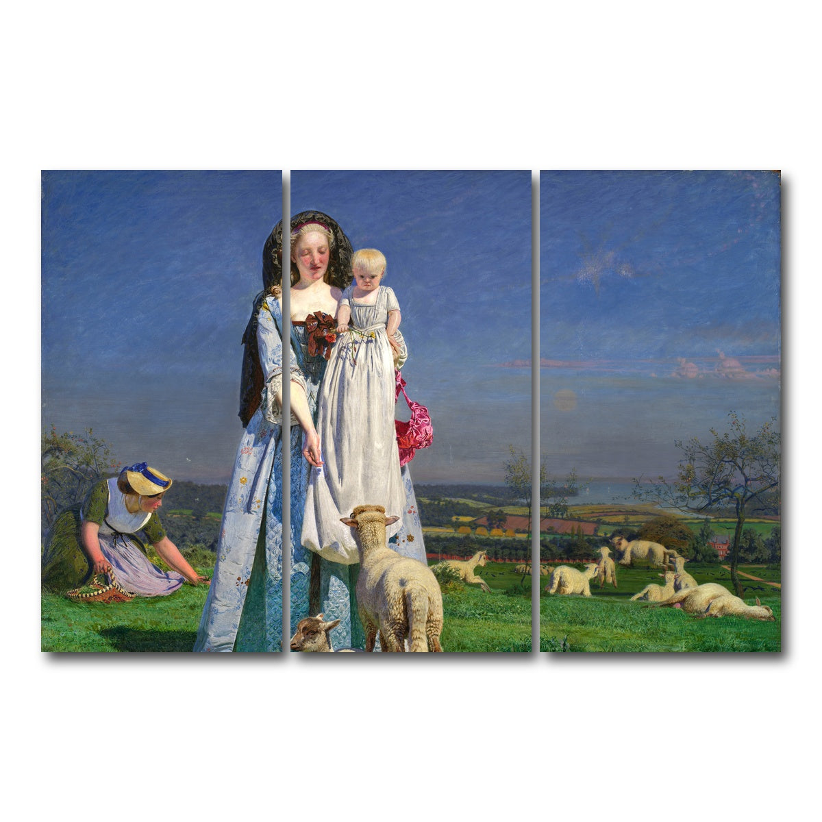 AUTO-MOCKUP WHITE | Pretty Baa-Lambs | 3 Piece | Gallery Wrap Canvas | group=12x24