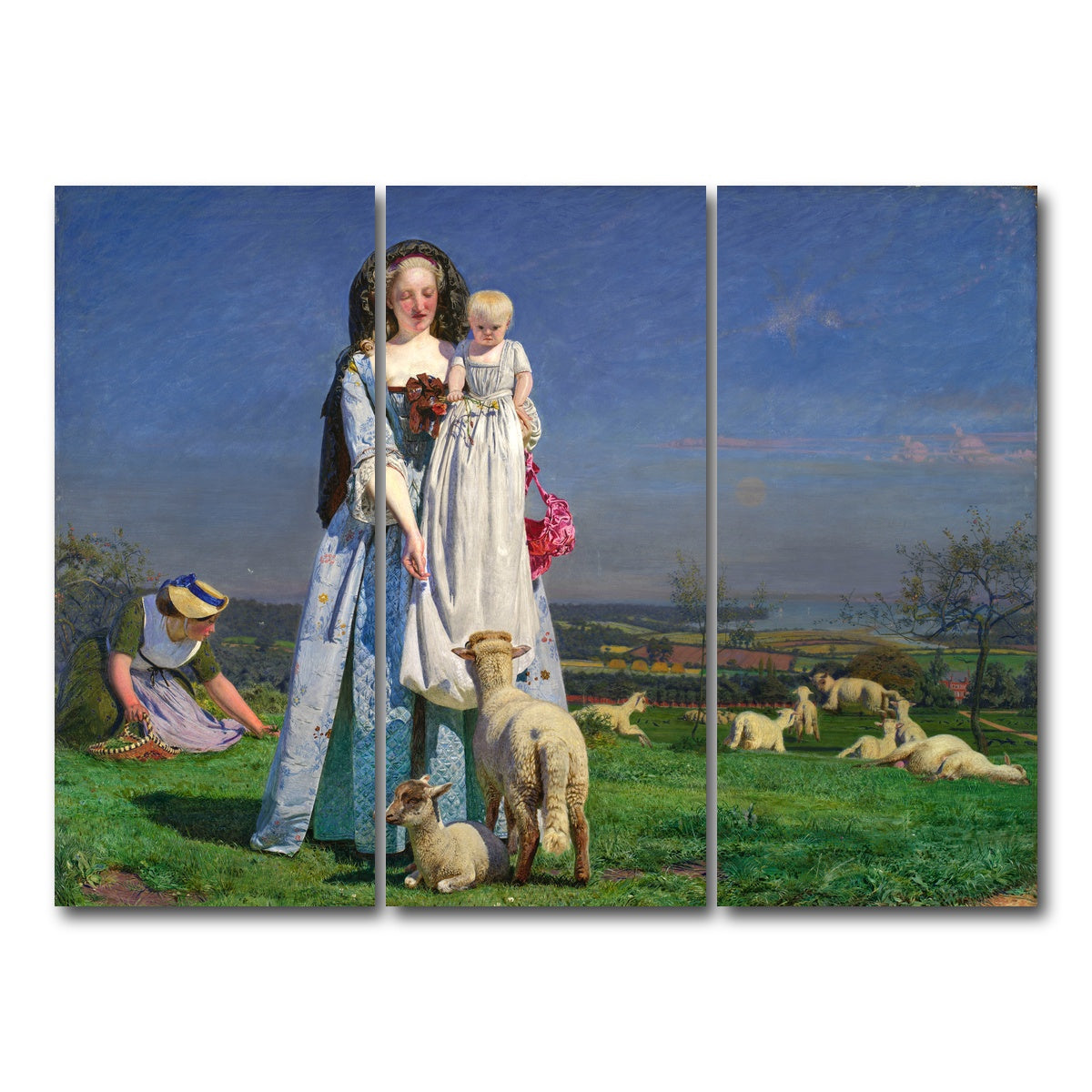 AUTO-MOCKUP WHITE | Pretty Baa-Lambs | 3 Piece | Gallery Wrap Canvas | group=8x18