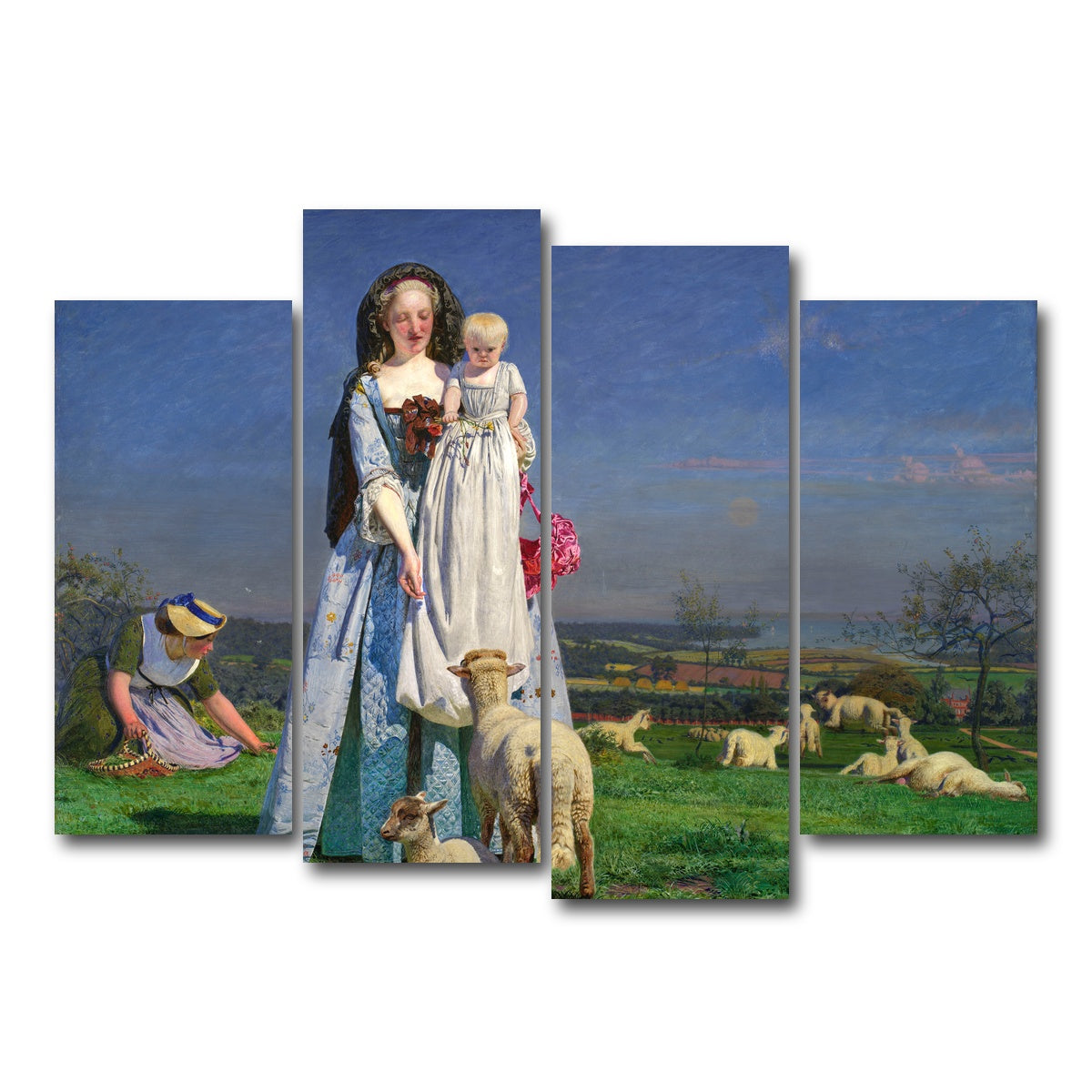 AUTO-MOCKUP WHITE | Pretty Baa-Lambs | 4 Piece | Gallery Wrap Canvas | group=4_normal