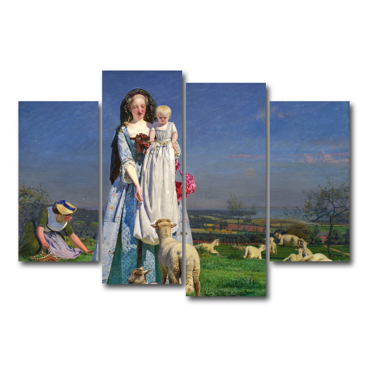 AUTO-MOCKUP WHITE | Pretty Baa-Lambs | 4 Piece | Gallery Wrap Canvas | group=4_short
