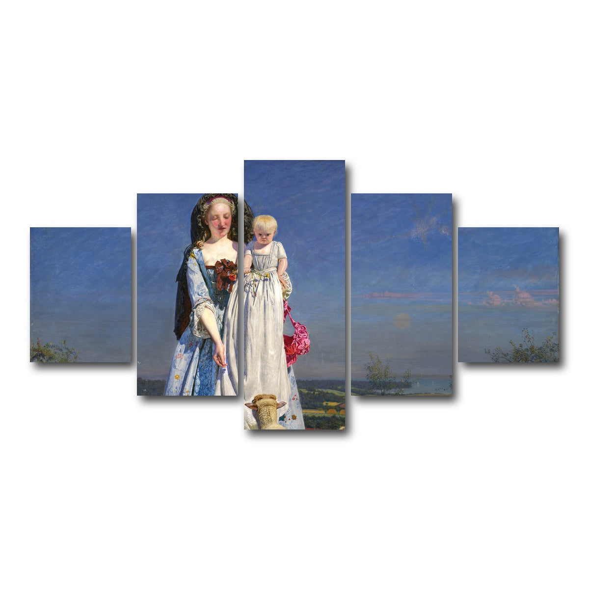 AUTO-MOCKUP WHITE | Pretty Baa-Lambs | 5 Piece | Gallery Wrap Canvas | group=5_short