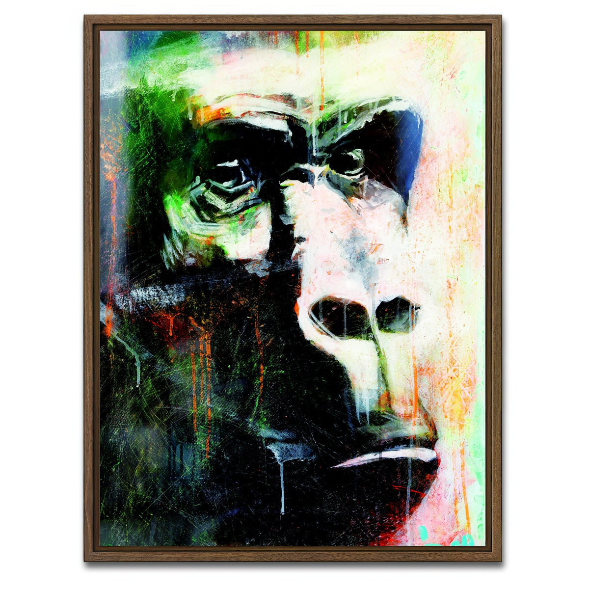 AUTO-MOCKUP WHITE | Primate 3 | 1 Piece | Walnut Framed Canvas | group=3x4