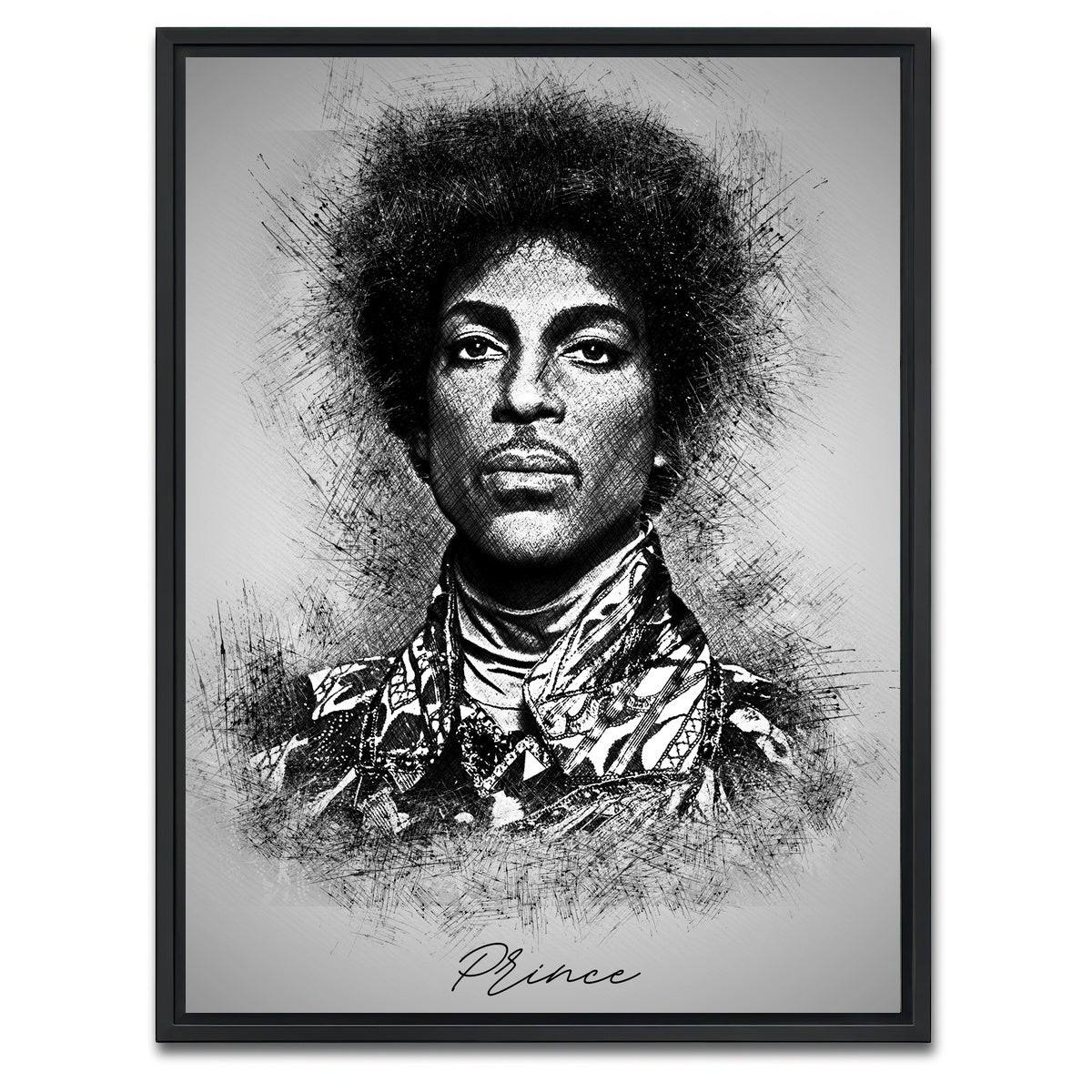 AUTO-MOCKUP WHITE | Prince Sketch | 1 Piece | Black Framed Canvas | group=3x4