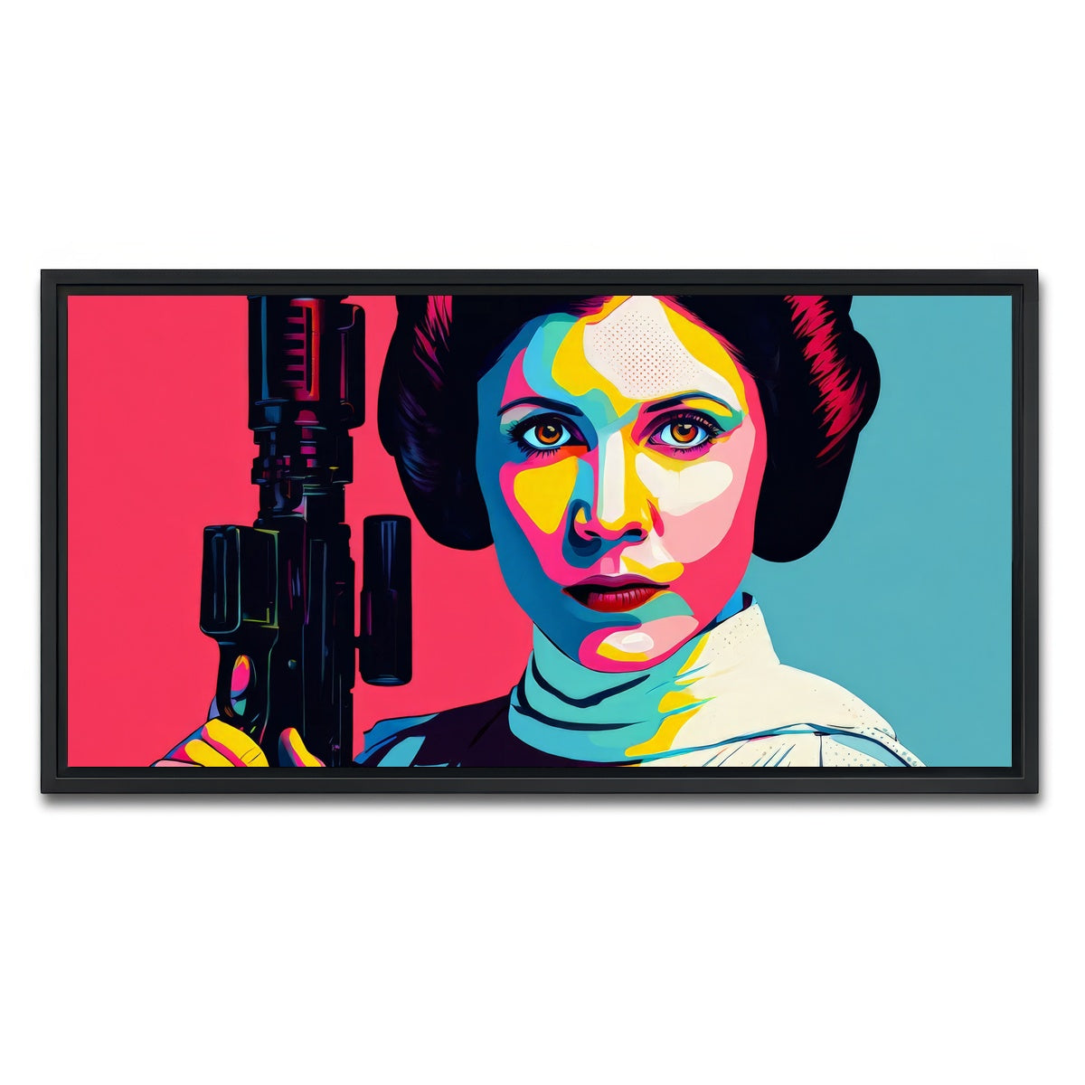 AUTO-MOCKUP WHITE | Princess Leia Gun | 1 Piece | Black Framed Canvas | group=2x1