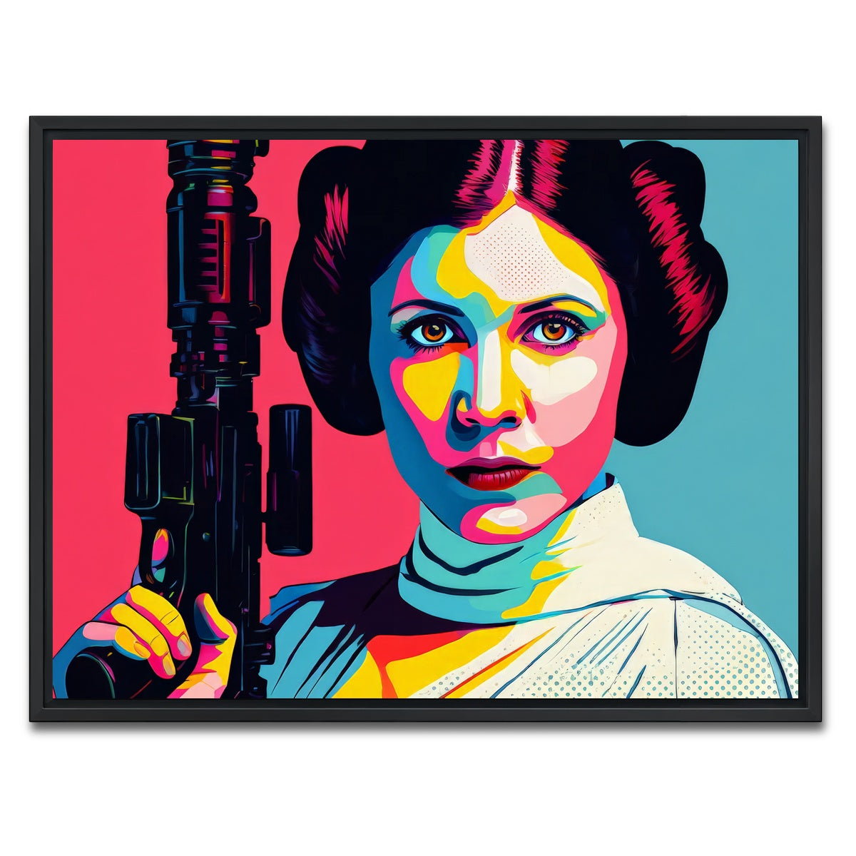 AUTO-MOCKUP WHITE | Princess Leia Gun | 1 Piece | Black Framed Canvas | group=4x3