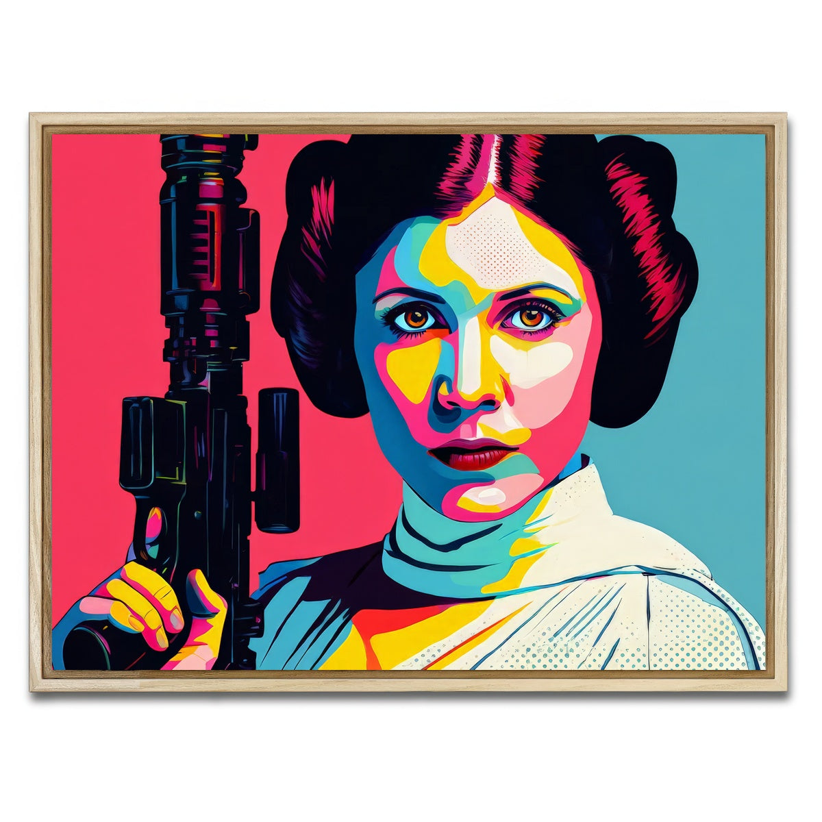 AUTO-MOCKUP WHITE | Princess Leia Gun | 1 Piece | Natural Framed Canvas | group=4x3