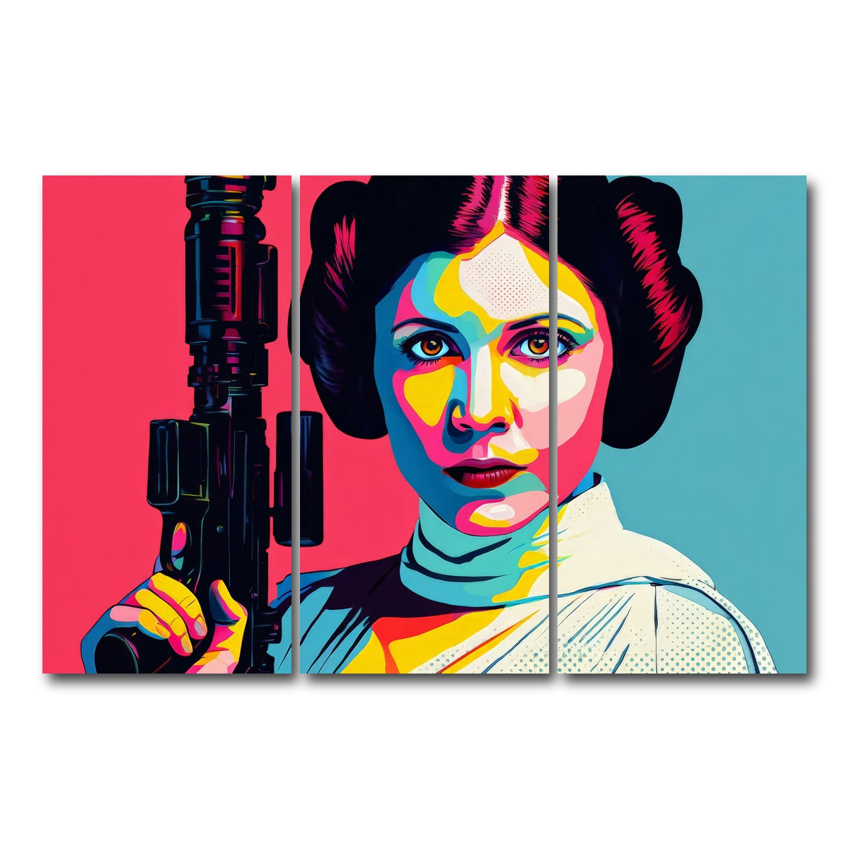AUTO-MOCKUP WHITE | Princess Leia Gun | 3 Piece | Gallery Wrap Canvas | group=12x24