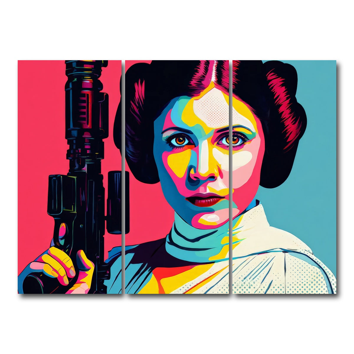 AUTO-MOCKUP WHITE | Princess Leia Gun | 3 Piece | Gallery Wrap Canvas | group=8x18