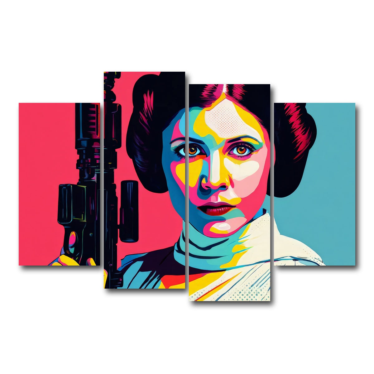AUTO-MOCKUP WHITE | Princess Leia Gun | 4 Piece | Gallery Wrap Canvas | group=4_short