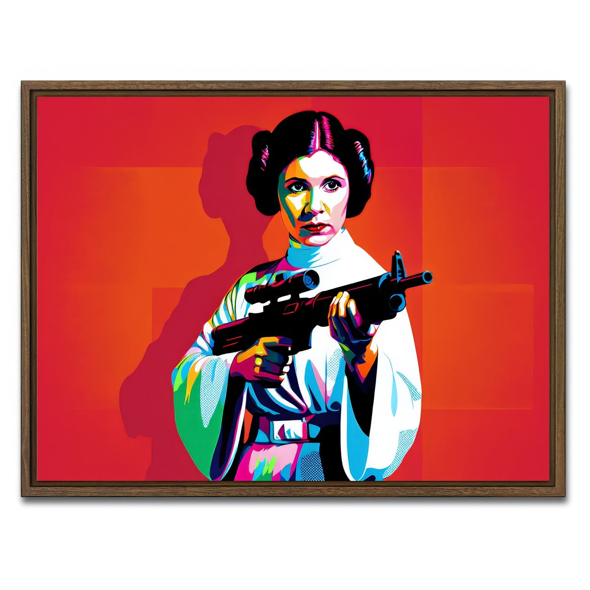 AUTO-MOCKUP WHITE | Princess Leia Red | 1 Piece | Walnut Framed Canvas | group=4x3