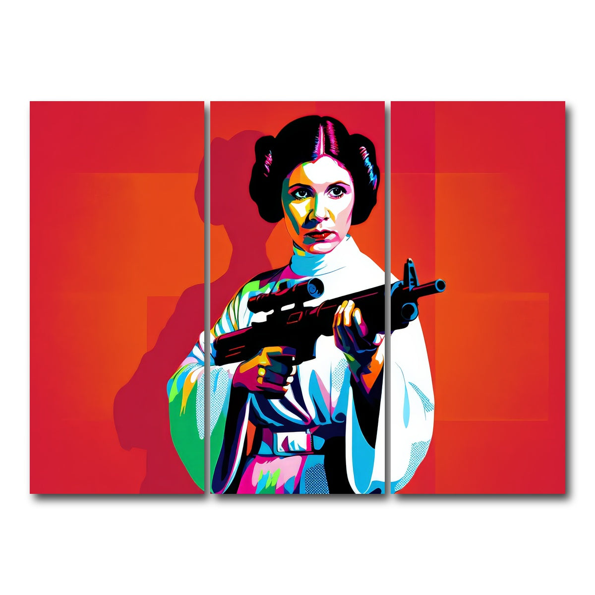 AUTO-MOCKUP WHITE | Princess Leia Red | 3 Piece | Gallery Wrap Canvas | group=8x18