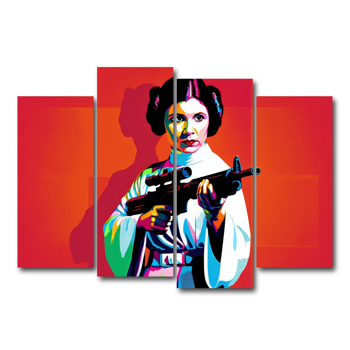 AUTO-MOCKUP WHITE | Princess Leia Red | 4 Piece | Gallery Wrap Canvas | group=4_normal