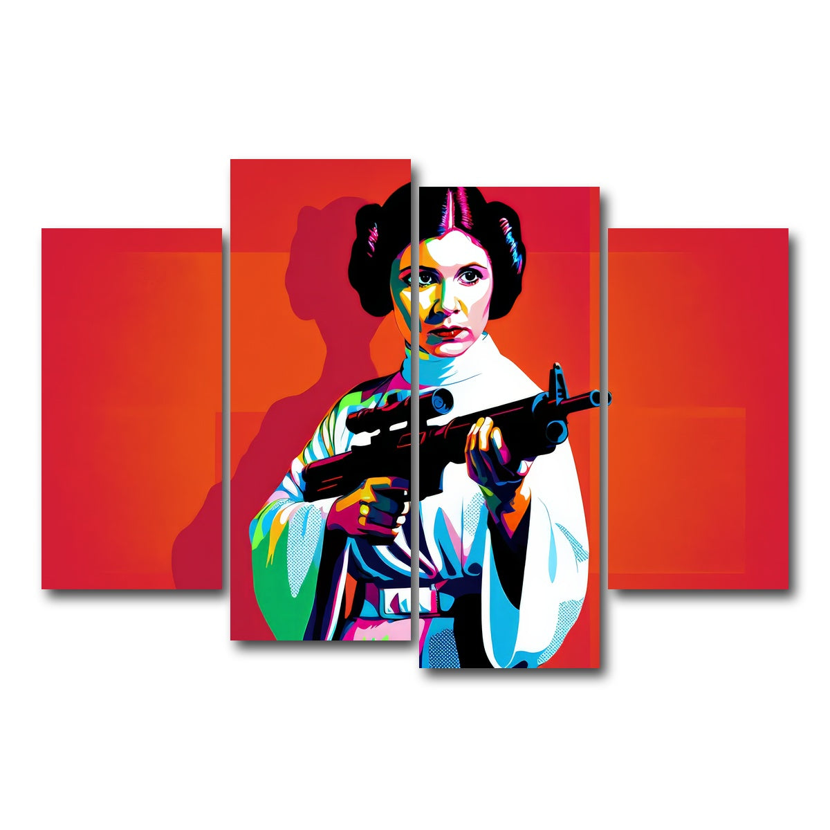 AUTO-MOCKUP WHITE | Princess Leia Red | 4 Piece | Gallery Wrap Canvas | group=4_short