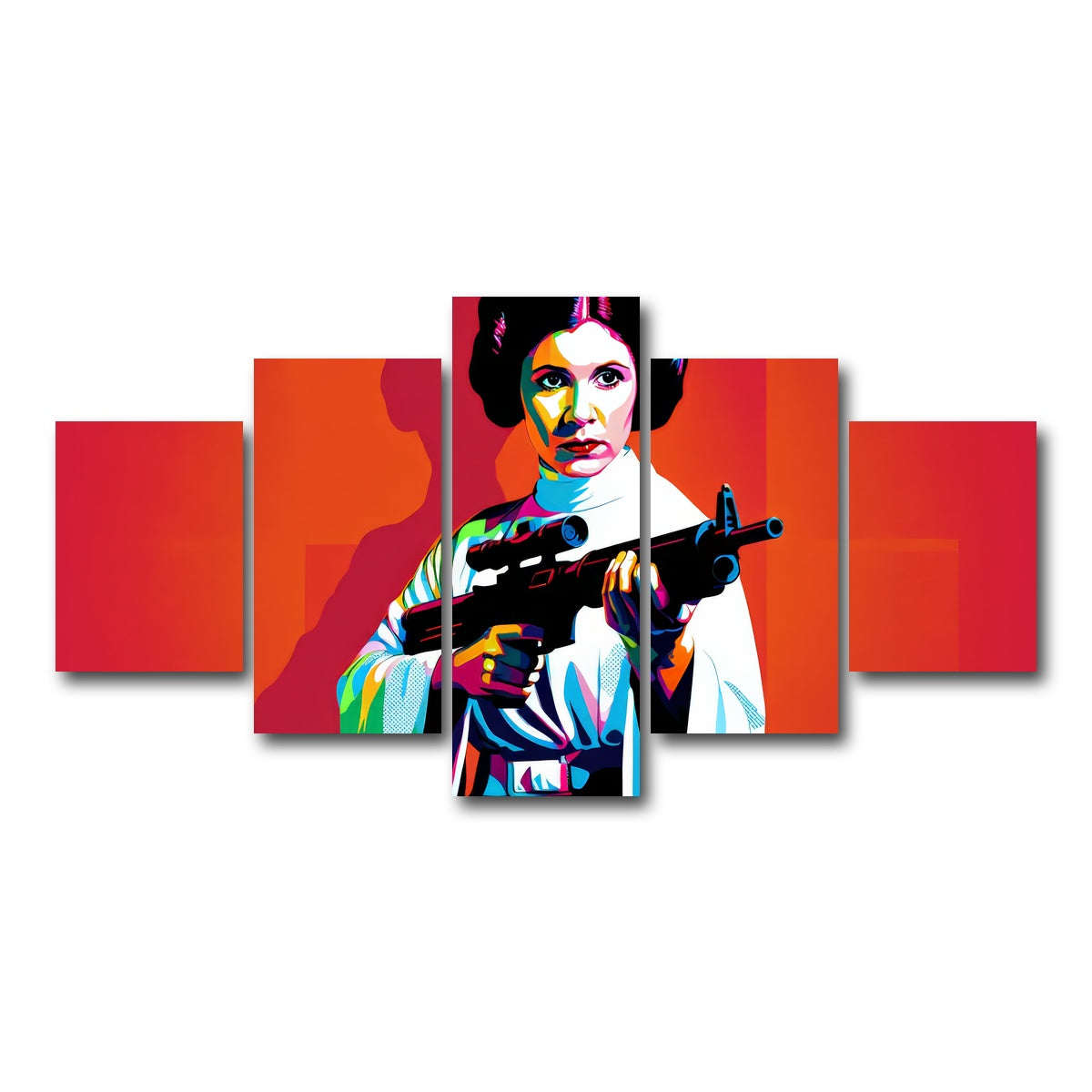AUTO-MOCKUP WHITE | Princess Leia Red | 5 Piece | Gallery Wrap Canvas | group=5_short