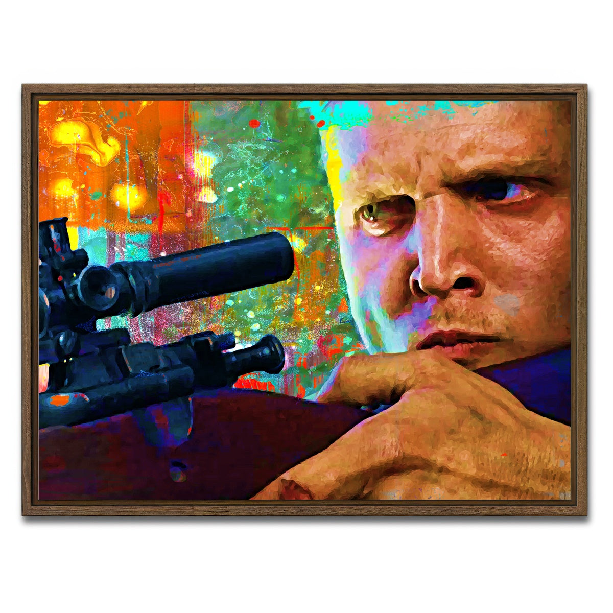 AUTO-MOCKUP WHITE | Private Jackson - Saving Private Ryan | 1 Piece | Walnut Framed Canvas | group=4x3