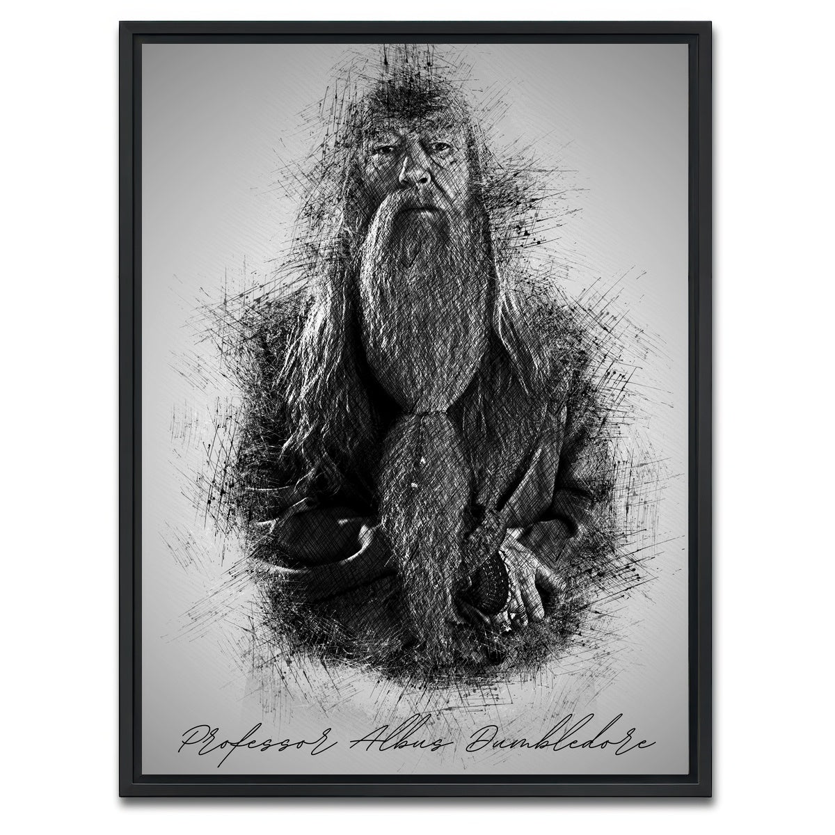 AUTO-MOCKUP WHITE | Professor Albus Dumbledore | 1 Piece | Black Framed Canvas | group=3x4