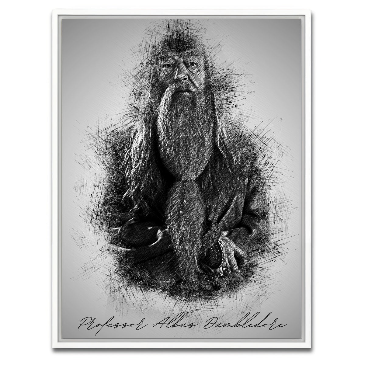 AUTO-MOCKUP WHITE | Professor Albus Dumbledore | 1 Piece | White Framed Canvas | group=3x4