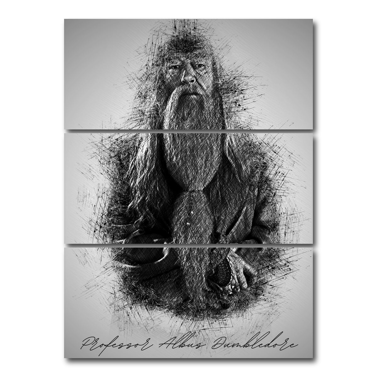 AUTO-MOCKUP WHITE | Professor Albus Dumbledore | 3 Piece | Gallery Wrap Canvas | group=8x18_stacked