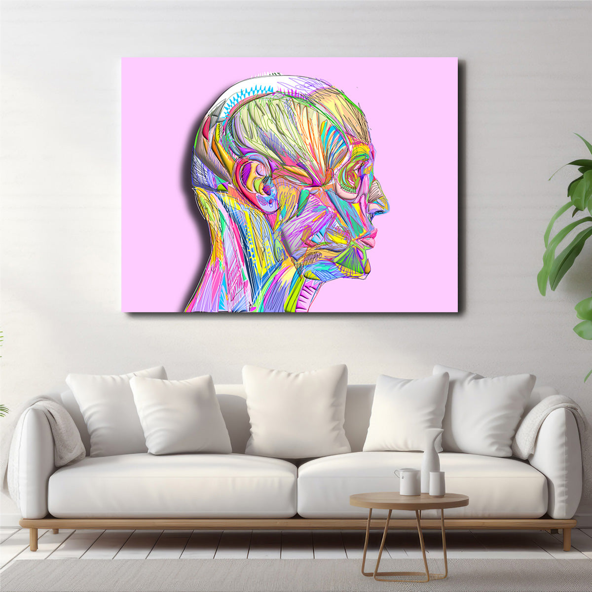 Profile Face Muscles Wall Art