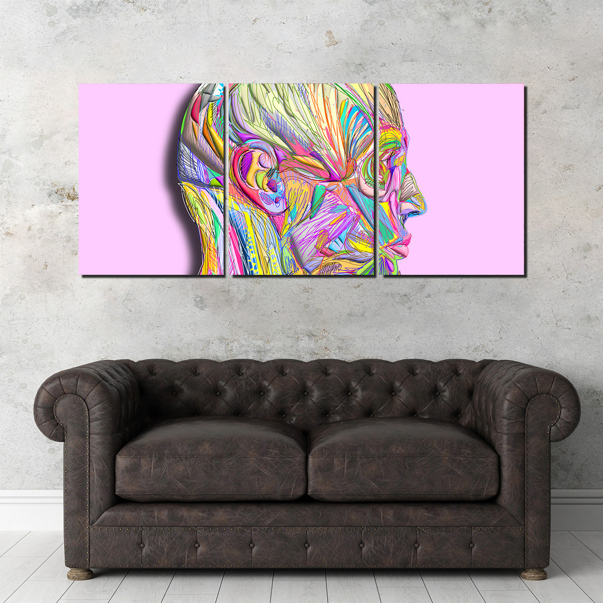 Profile Face Muscles Wall Art
