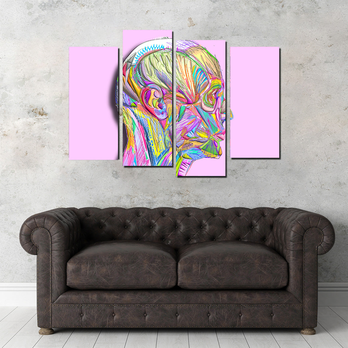 Profile Face Muscles Wall Art