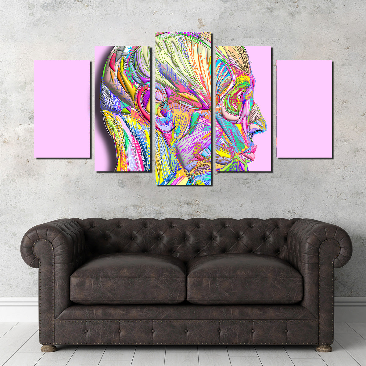 Profile Face Muscles Wall Art