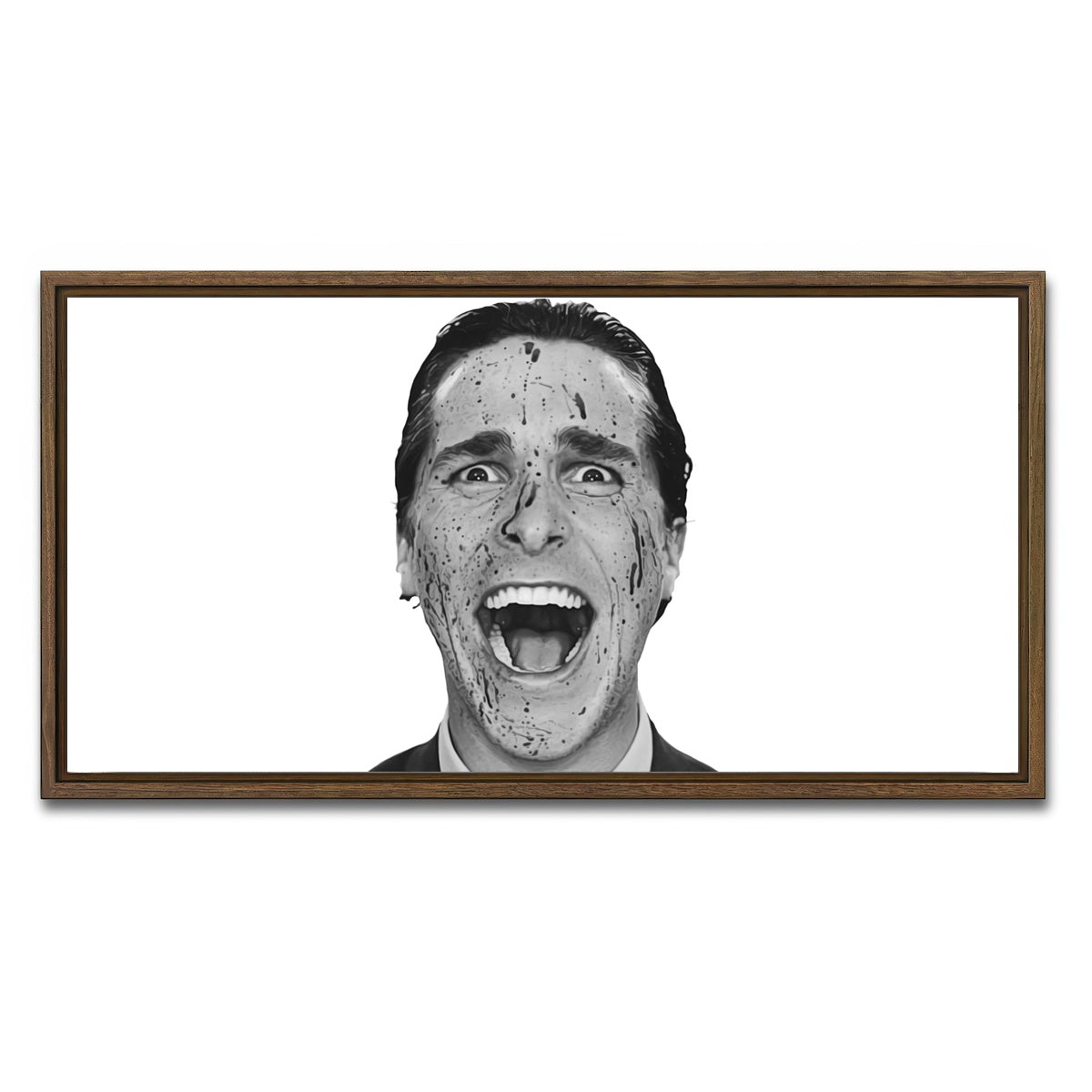 AUTO-MOCKUP WHITE | Psycho Bateman | 1 Piece | Walnut Framed Canvas | group=2x1