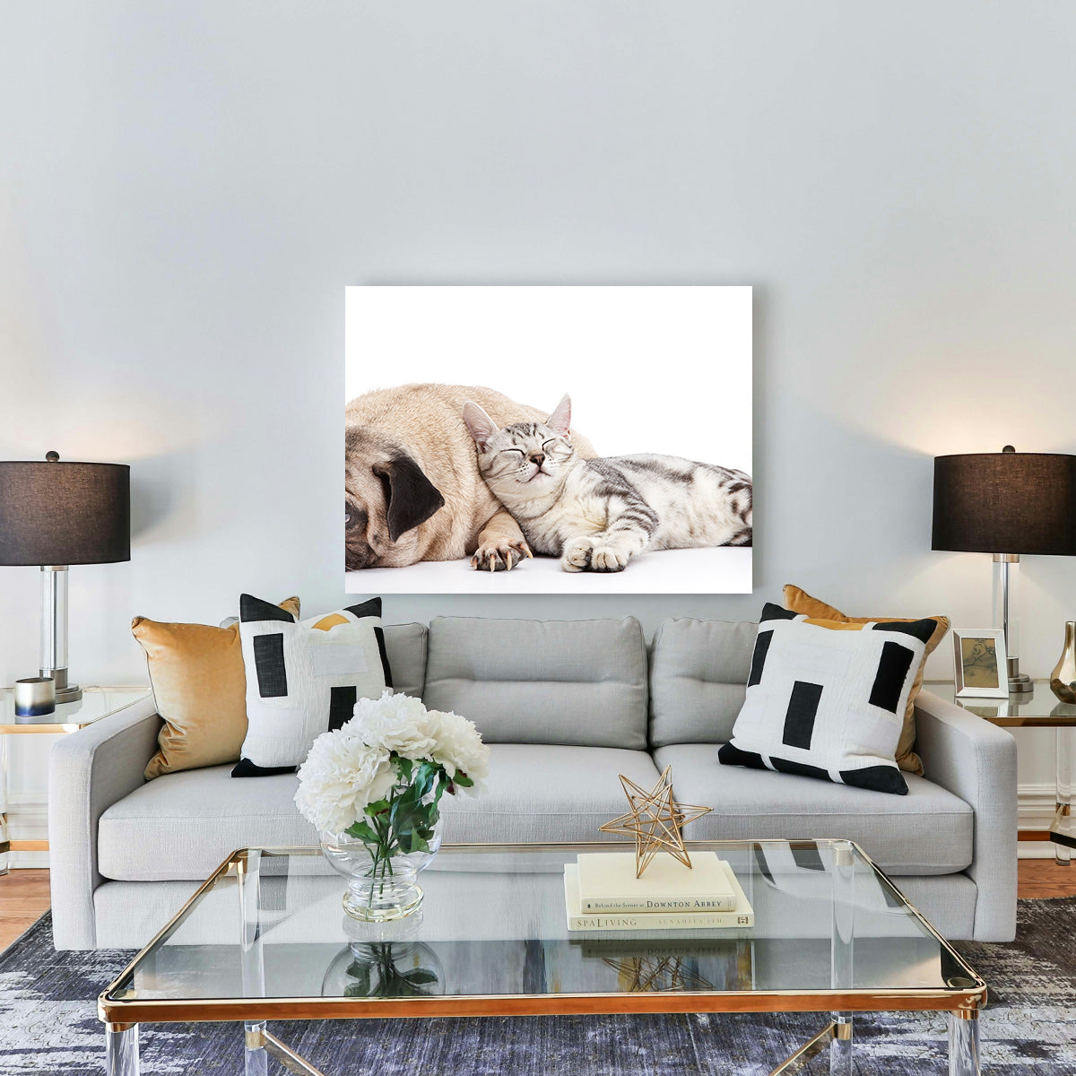 Pug and Cat Wall Art