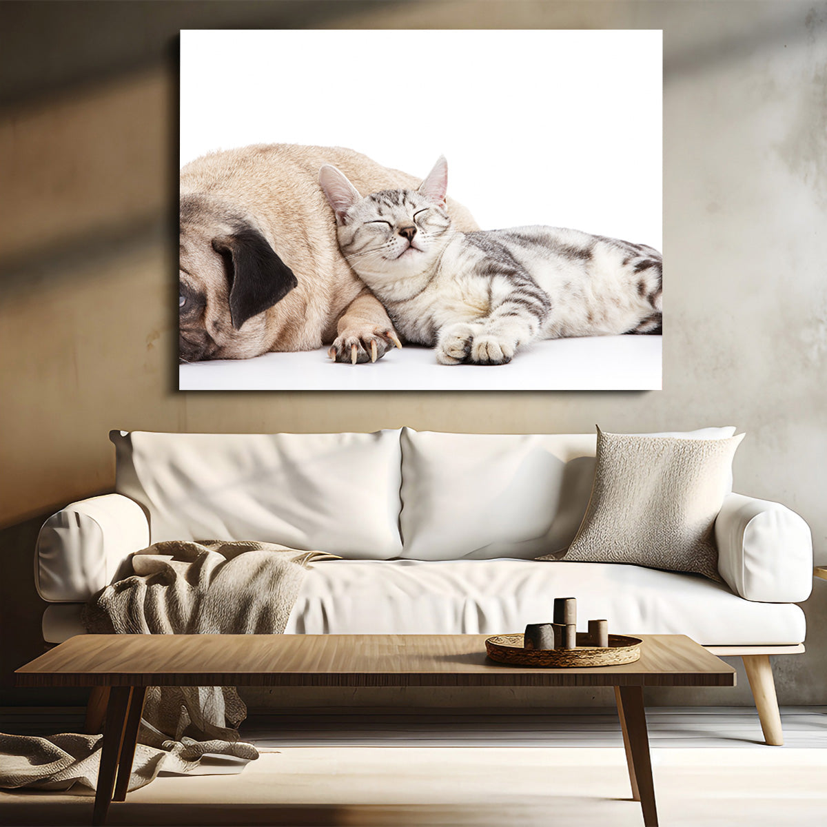 Pug and Cat Wall Art