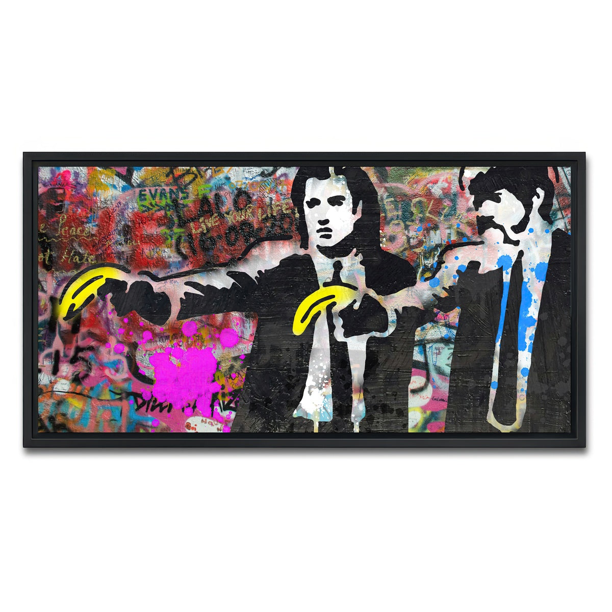 AUTO-MOCKUP WHITE | Pulp Fiction Bananas | 1 Piece | Black Framed Canvas | group=2x1