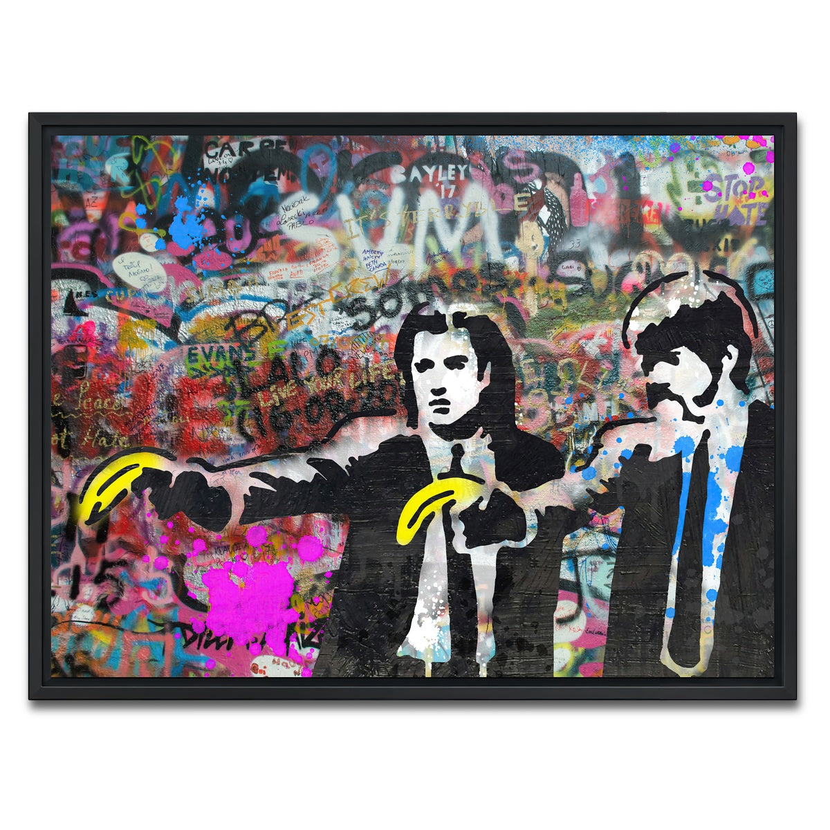 AUTO-MOCKUP WHITE | Pulp Fiction Bananas | 1 Piece | Black Framed Canvas | group=4x3