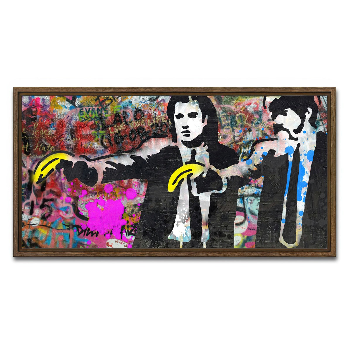 AUTO-MOCKUP WHITE | Pulp Fiction Bananas | 1 Piece | Walnut Framed Canvas | group=2x1