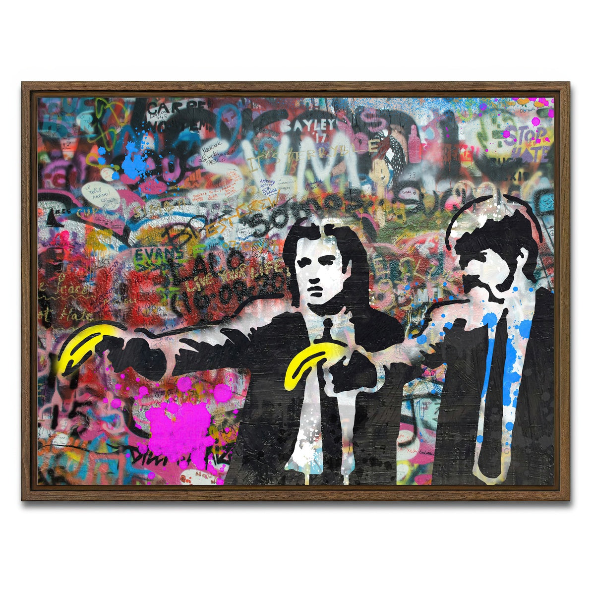 AUTO-MOCKUP WHITE | Pulp Fiction Bananas | 1 Piece | Walnut Framed Canvas | group=4x3