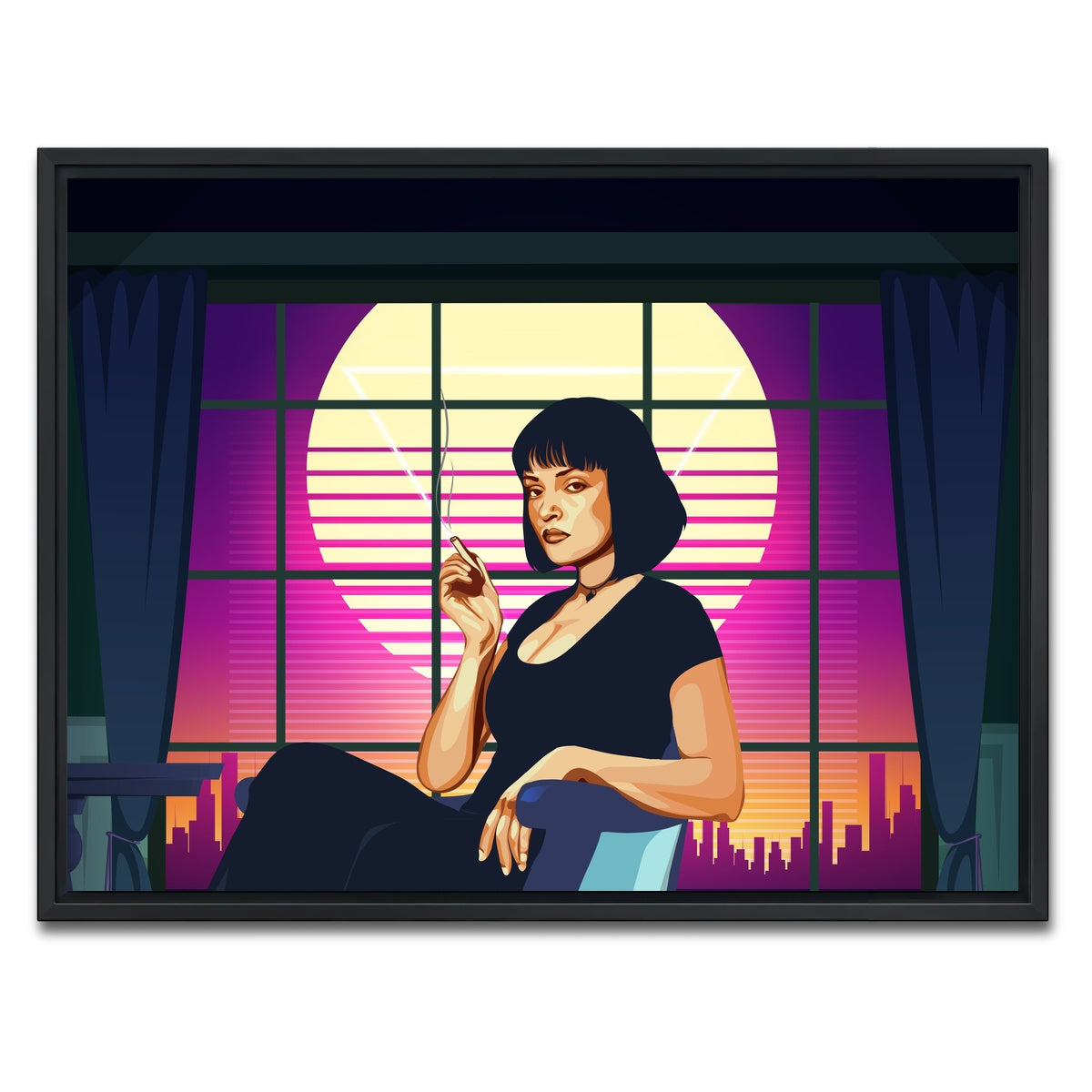 AUTO-MOCKUP WHITE | Pulp Fiction Scene | 1 Piece | Black Framed Canvas | group=4x3