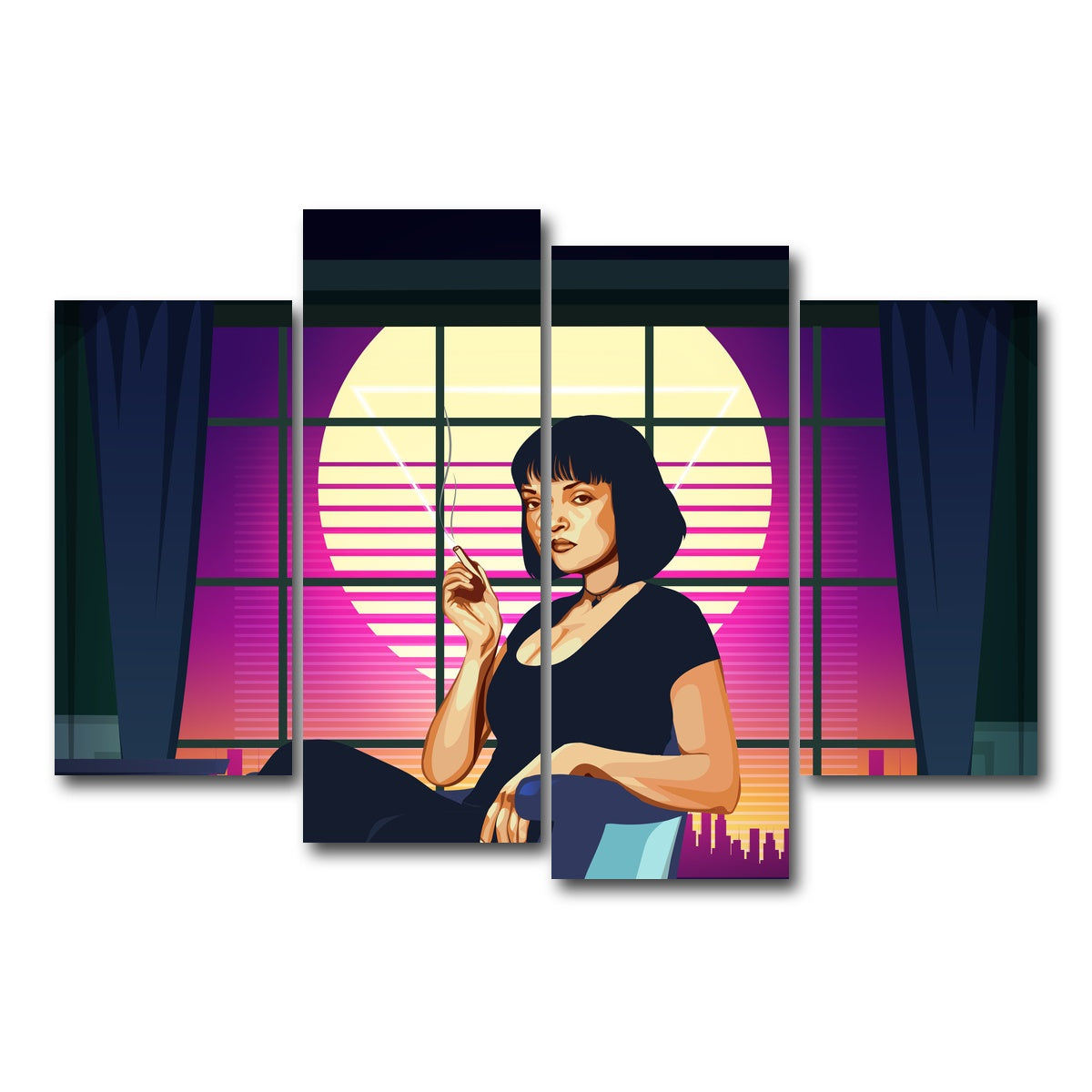 AUTO-MOCKUP WHITE | Pulp Fiction Scene | 4 Piece | Gallery Wrap Canvas | group=4_short