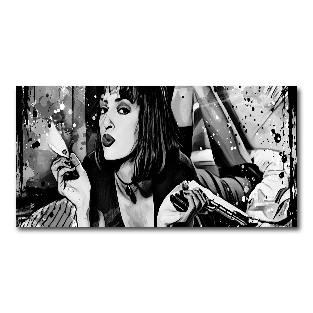 AUTO-MOCKUP WHITE | Pulp Fiction grayscale | 1 Piece | Gallery Wrap Canvas | group=2x1