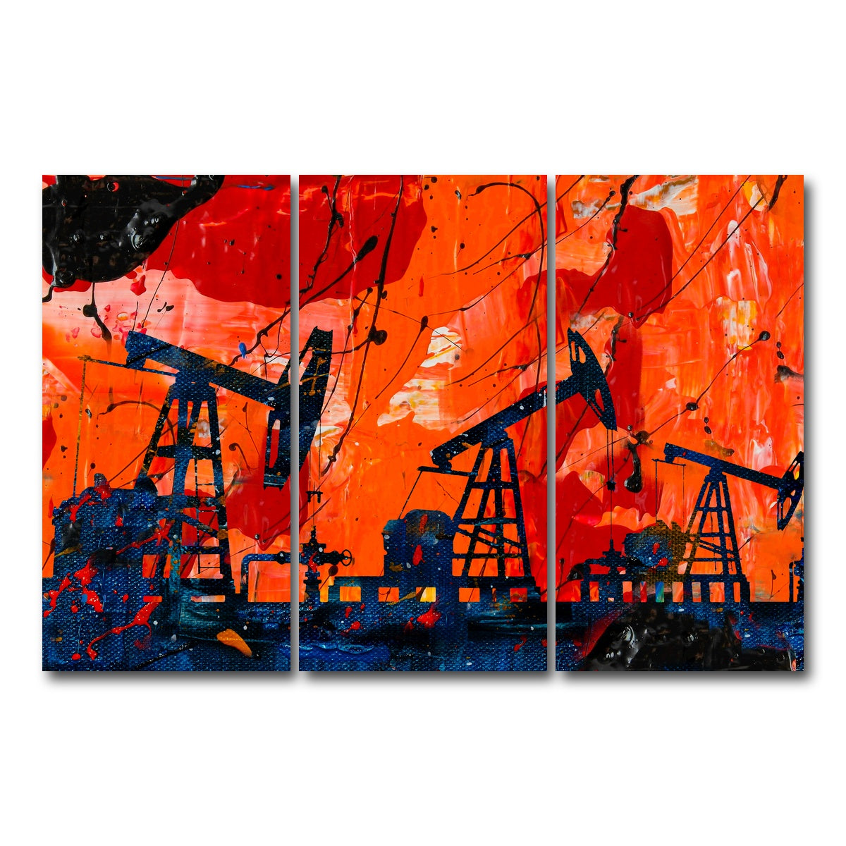 AUTO-MOCKUP WHITE | Pump Jack | 3 Piece | Gallery Wrap Canvas | group=12x24