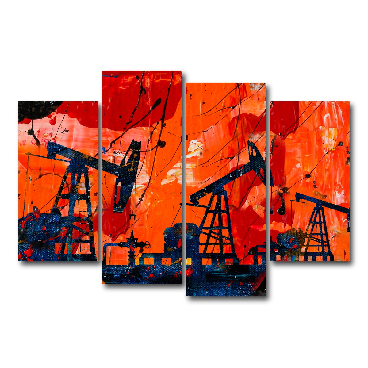 AUTO-MOCKUP WHITE | Pump Jack | 4 Piece | Gallery Wrap Canvas | group=4_short