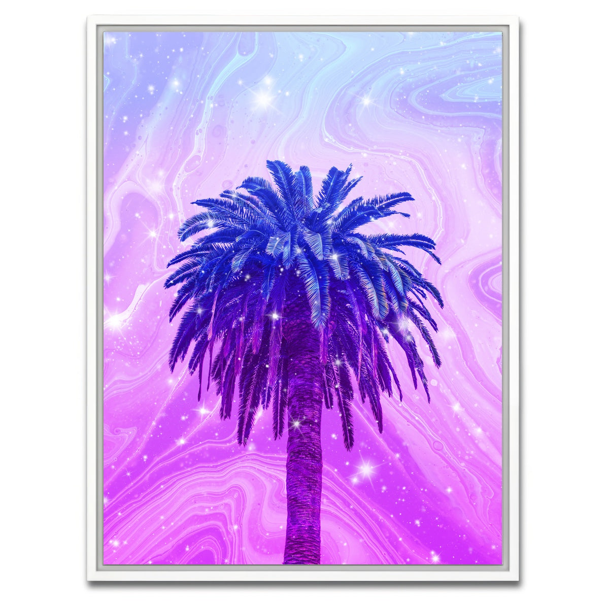 AUTO-MOCKUP WHITE | Purple Palm tree | 1 Piece | White Framed Canvas | group=3x4