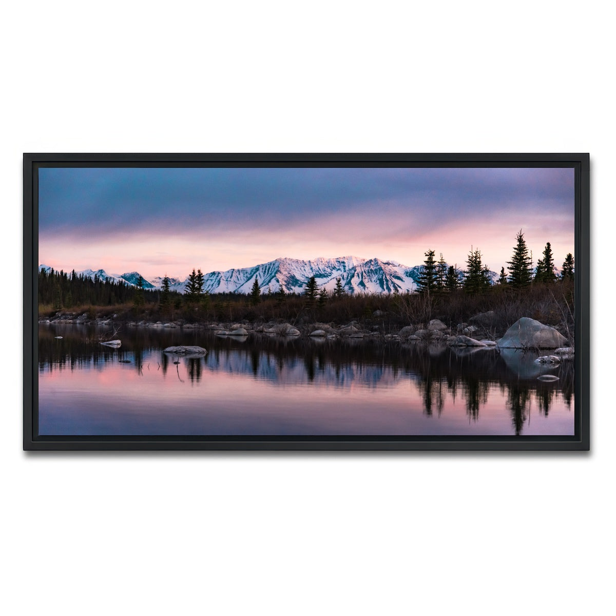 AUTO-MOCKUP WHITE | Purple Reflections | 1 Piece | Black Framed Canvas | group=2x1